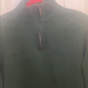 Polo by Ralph Lauren Forest Green Quarter-Zip Sweater with Navy Logo